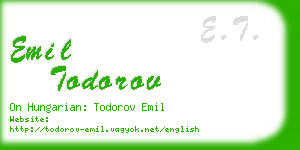 emil todorov business card